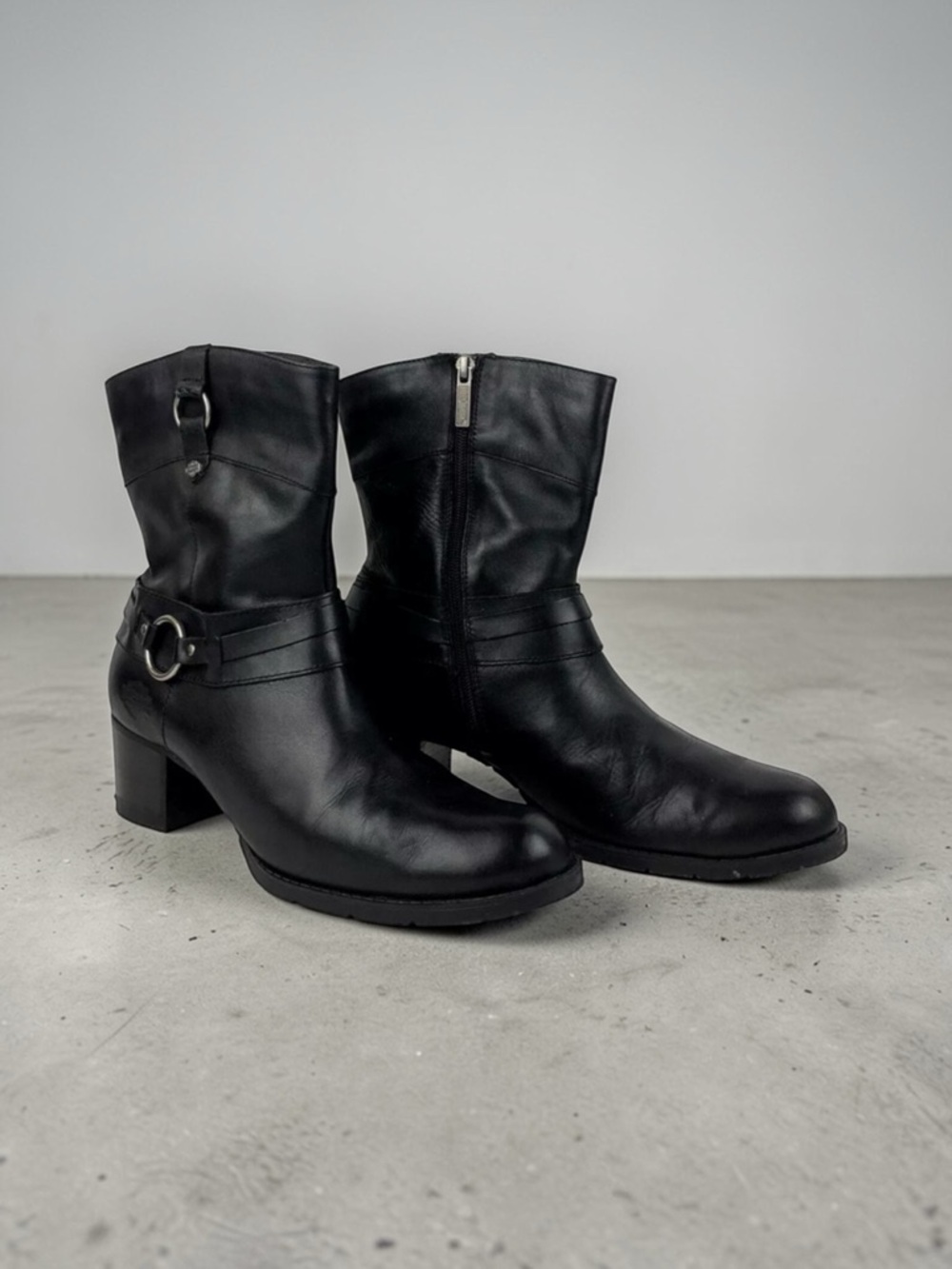 Harley Davidson Black Leather Riding Boots Women’s Size 7 D85397